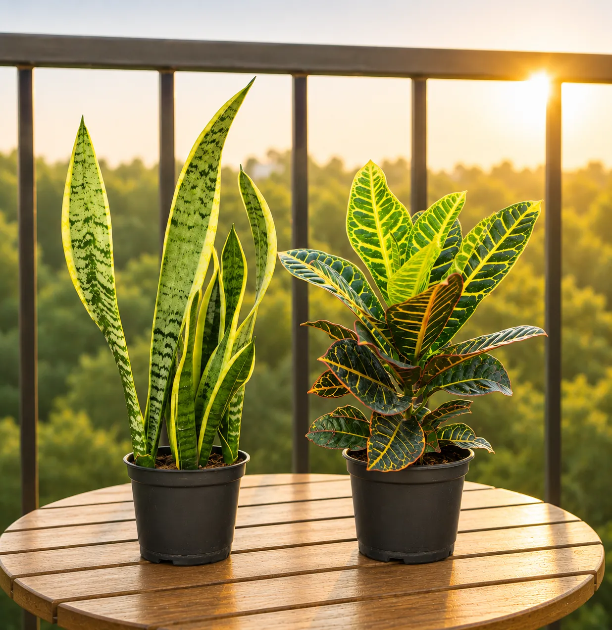 Vibrant Living Combo - Croton Petra & Snake Yellow Long in 6 Inch Nursery Pot