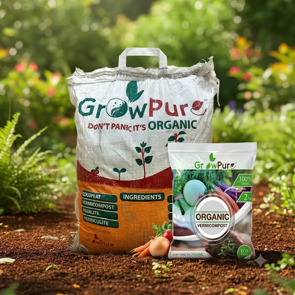 Everyday Plant Care Soil Combo - 10 Kg Organic Soil Potting Mix & 2 Kg Organic Vermicompost (Brand May Vary)
