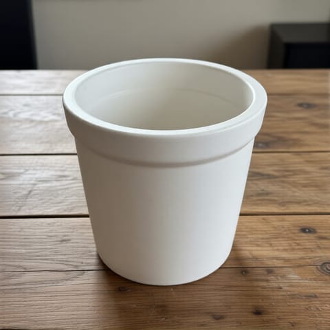 4 Inch White Glass Shape Ceramic Pot