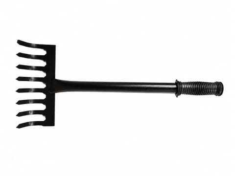 16 Inch Garden Baby Rake with 8 Teeth - Rust-Resistant, Lightweight, Ergonomic Non-Slip Handle