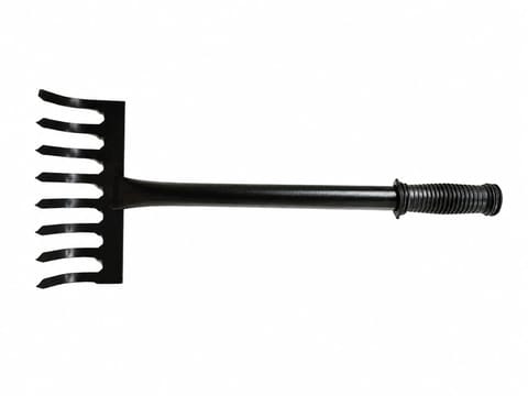 16 Inch Garden Baby Rake with 8 Teeth - Rust-Resistant, Lightweight, Ergonomic Non-Slip Handle