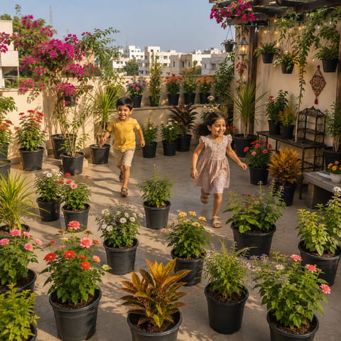 Rakhi Garden Fest | 20 Outdoor & Flowering Potted Plants for Balcony & Garden | Gift a Garden | Instant Setup
