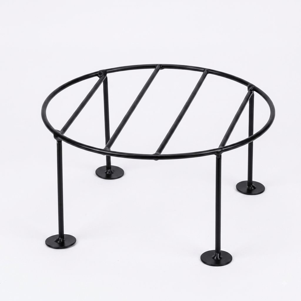 8 x 8 x 4 Inch Black Round Planter Stand | Anti Rust Powder Coated | Round Planter Stand for Living Room, Outdoor & Indoor Plants - 1 Pcs