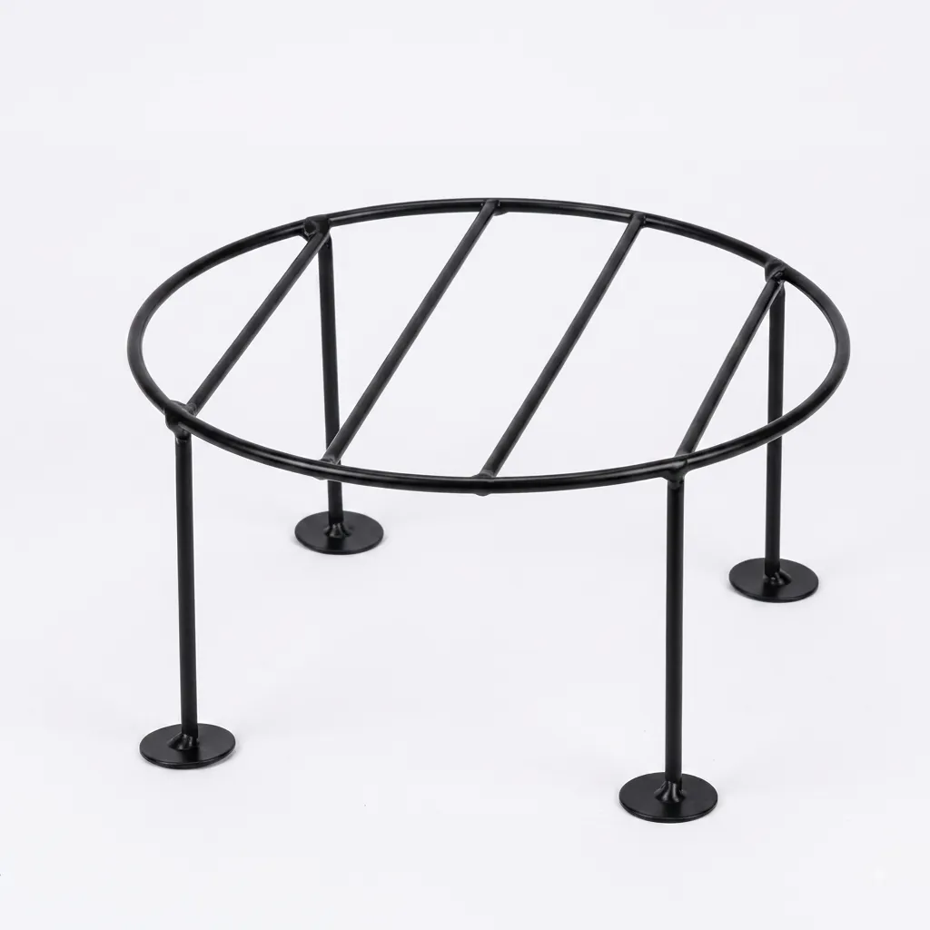 8 x 8 x 4 Inch Black Round Planter Stand | Anti Rust Powder Coated | Round Planter Stand for Living Room, Outdoor & Indoor Plants - 1 Pcs