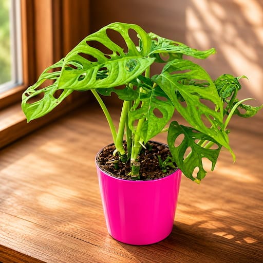 Gift Ready - Monstera Broken Heart in 5 Inch Premium Sphere Plastic Pot (any colour)