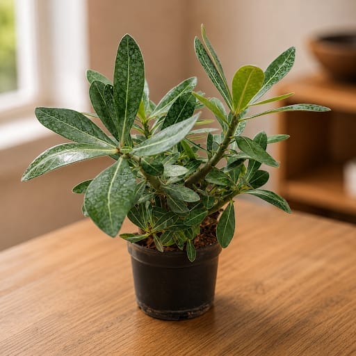 Gift Ready - Adenium (any colour) in 4 Inch Square Premium Plastic Pot (any colour)