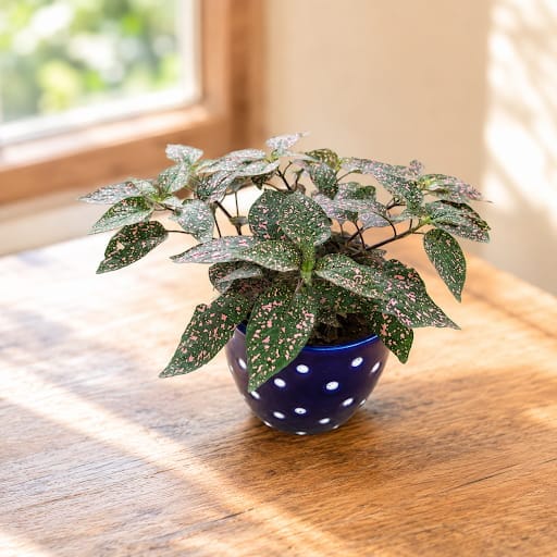 Gift Ready - Hypostes / Polka Dot in 5 Inch Classy Designer Ceramic Pot (any colour & design)