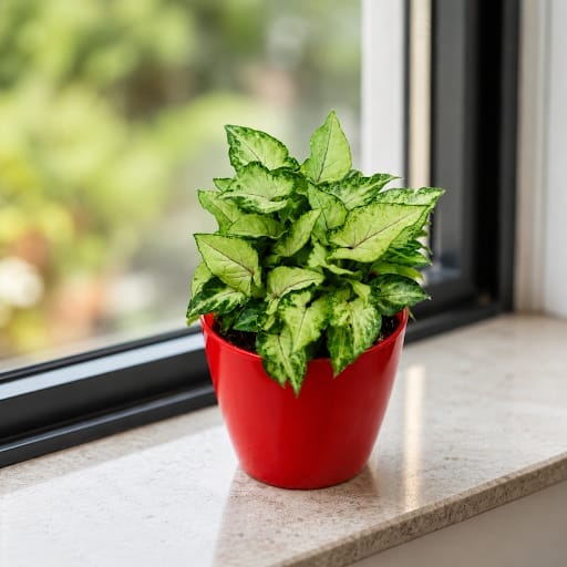 Syngonium Small in 4 Inch Elegant Plastic Pot (colour may vary)