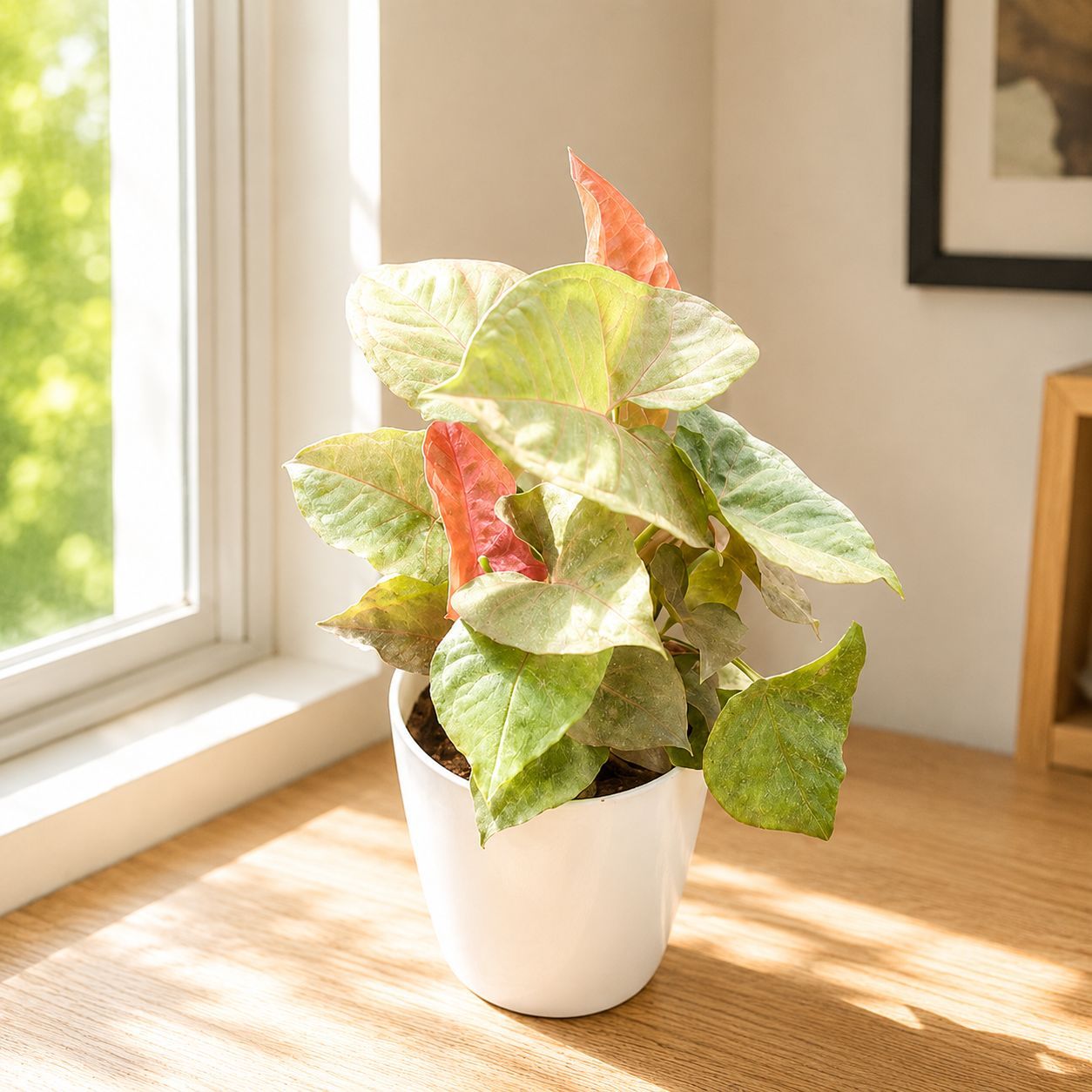 Syngonium Black in 5 Inch White Premium Plastic Pot