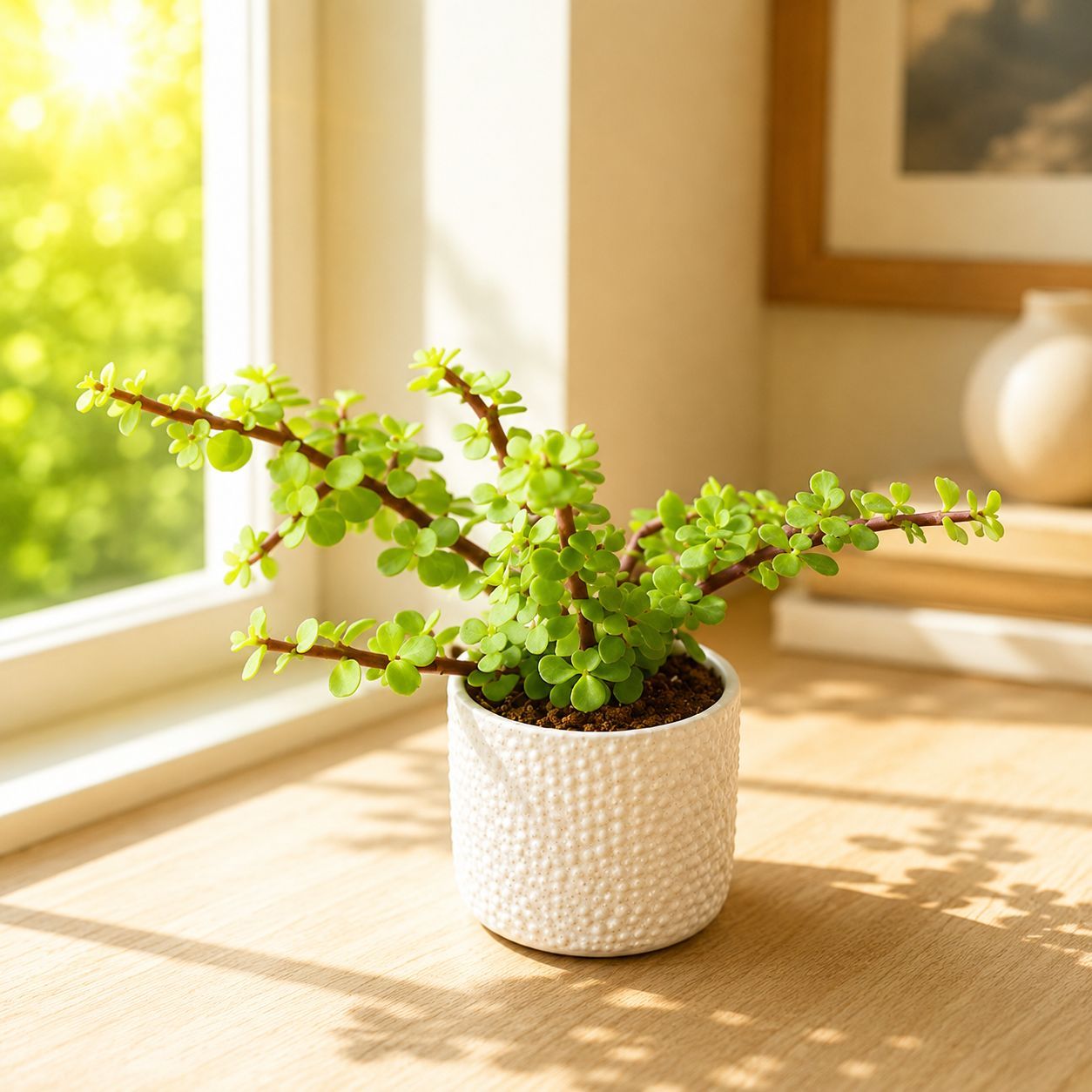 Jade in 4 Inch White Designer Ceramic Pot (any colour)