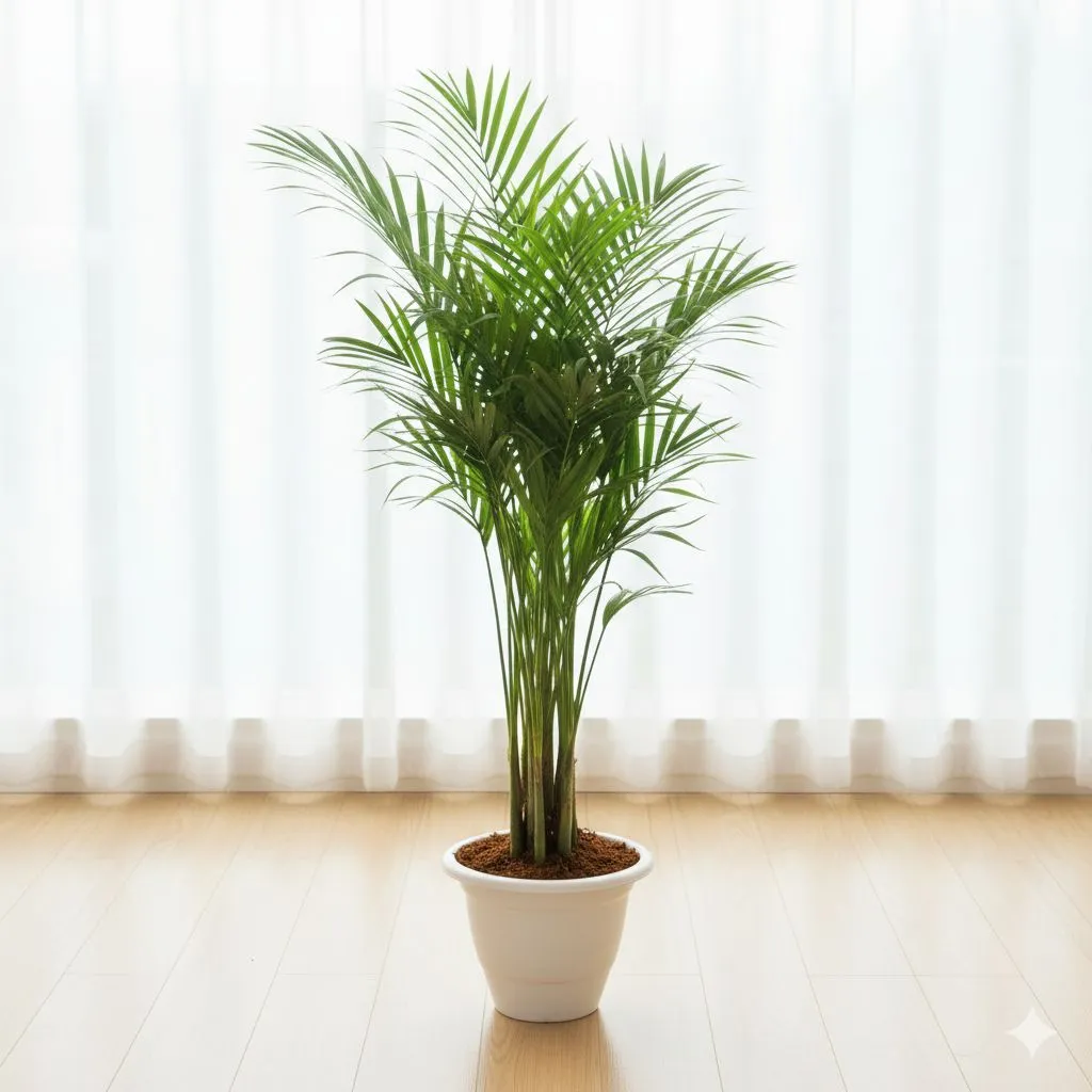 Areca Palm (~ 4 Ft) in 10 Inch White Classy Plastic Pot