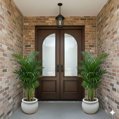 Set of 2 - Areca Palm (~ 4 Ft) in 10 Inch Matki Designer Ceramic Pot (Any Colour & Design)