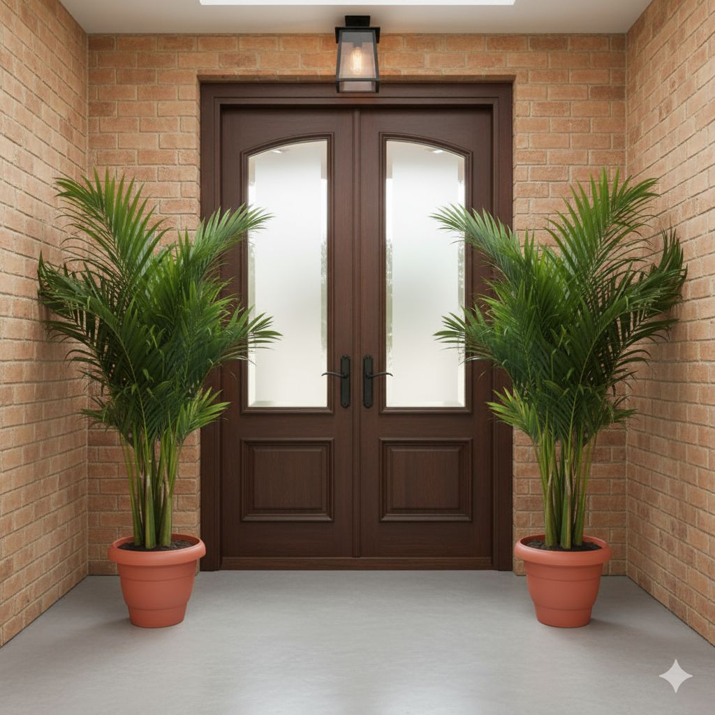 Entrance Special - Set of 2 - Areca XL (4-5 Ft) in 12 inch Classy Red Plastic Pot
