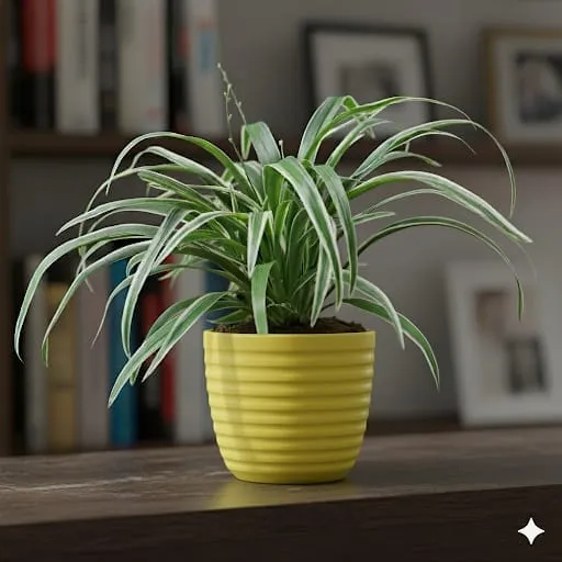 Spider in 5 Inch Bloom Yellow Avora Premium Plastic Planter