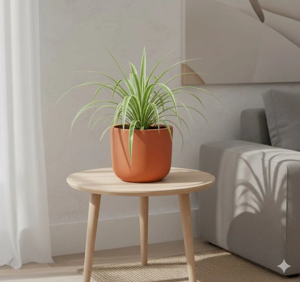 Spider in 4 inch Aaroh Maati Pot - Modern Curved Handcrafted Appeal