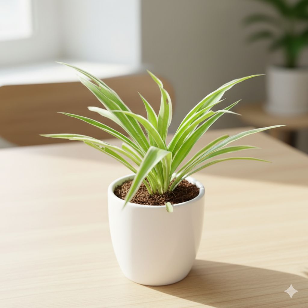 Spider in 4 Inch Classy White Cup Ceramic Pot