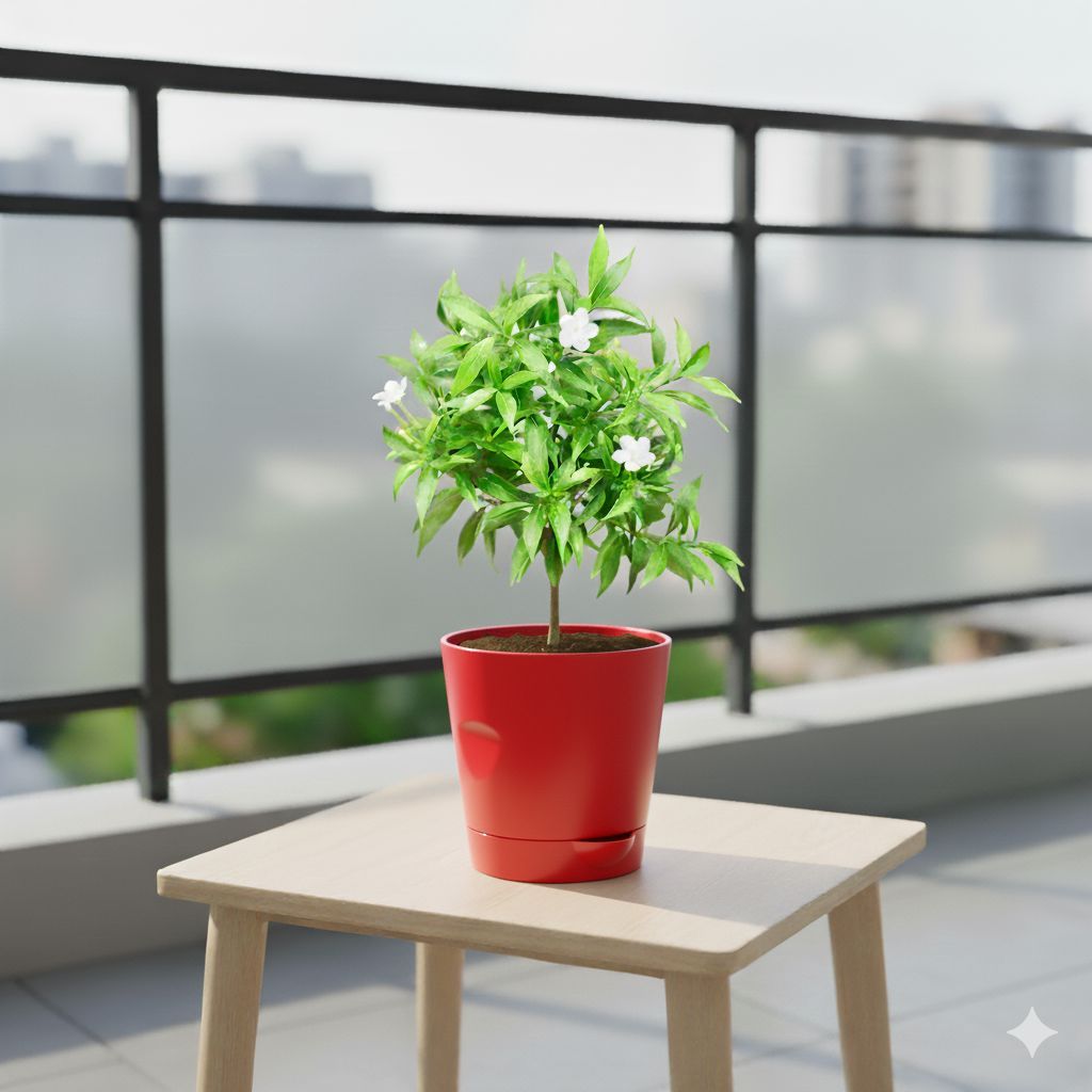Chandni Dwarf in 4 Inch Red Florence Self Watering Pot