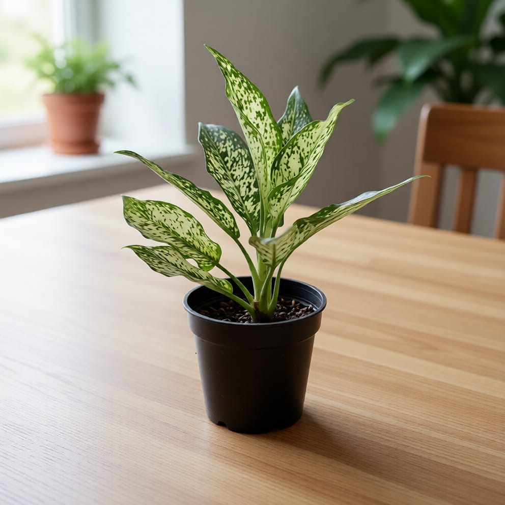 Aglaonema Snow White in 4 Inch Nursery Pot