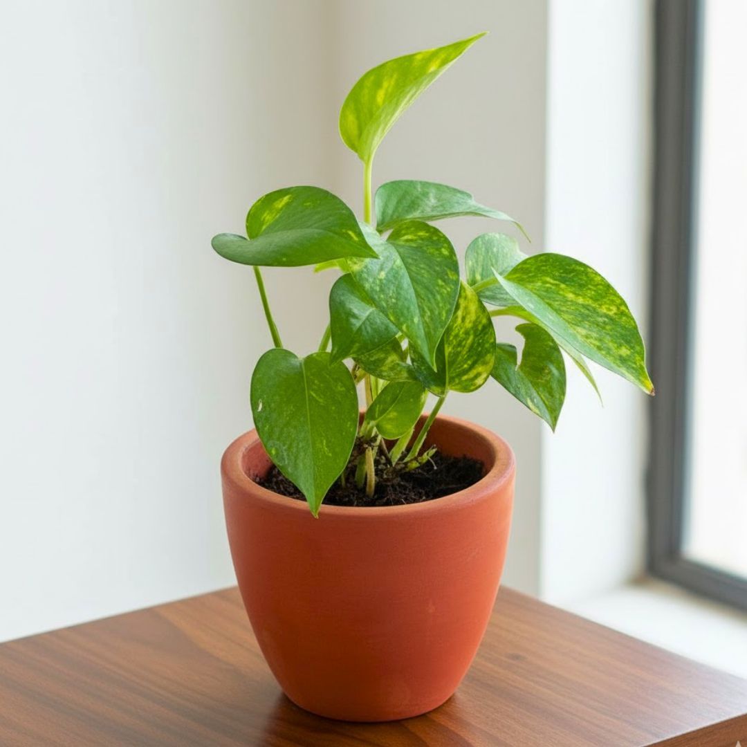 Money Plant Green in 4 inch Shilp Maati Pot - Chic Small Pot for Decor Corners