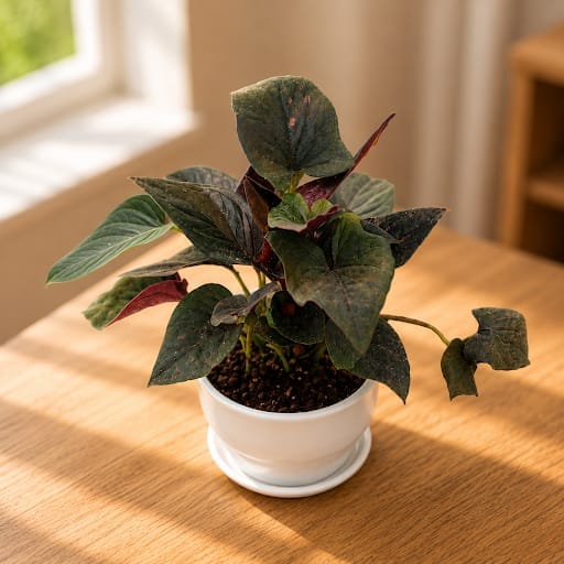 Money Plant Black in 3 Inch Designer Cup Ceramic Pot (any colour)
