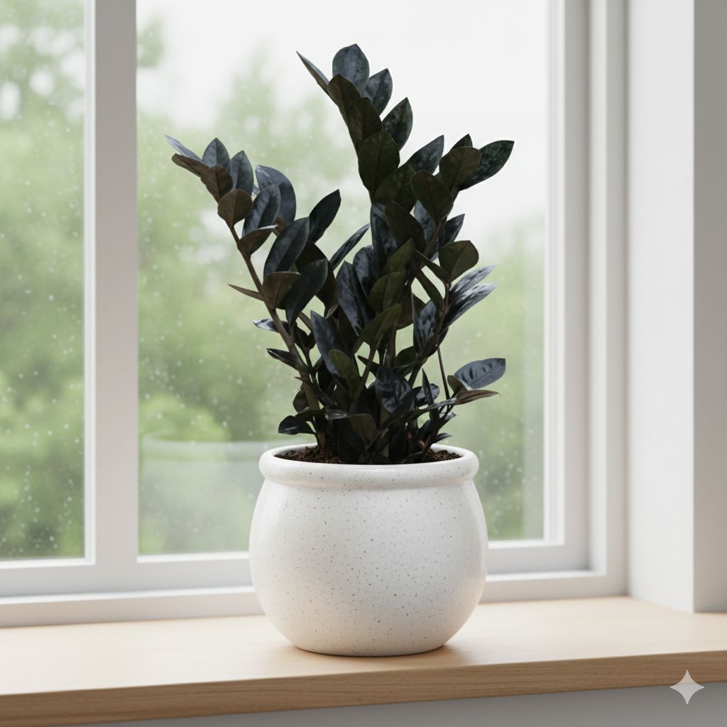 Zz Black in 5 Inch Matki Designer Ceramic Pot (Any Colour & Design)