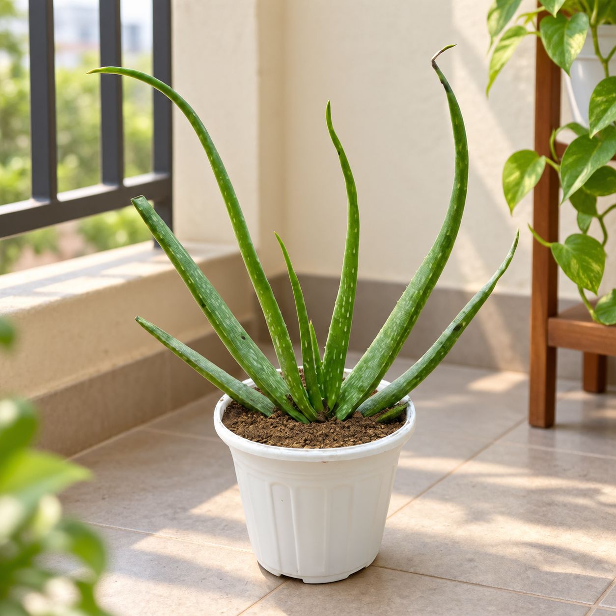 Aloe Vera in 6 Inch White Super Nursery Pot