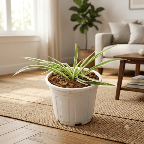 Spider in 6 Inch White Super Nursery Pot