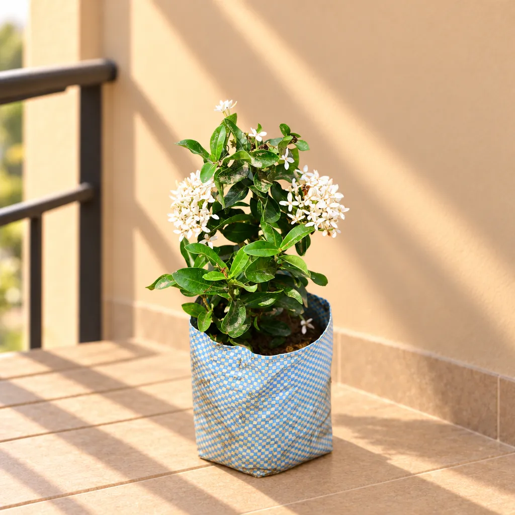 Ixora White in 4 Inch Nursery Bag