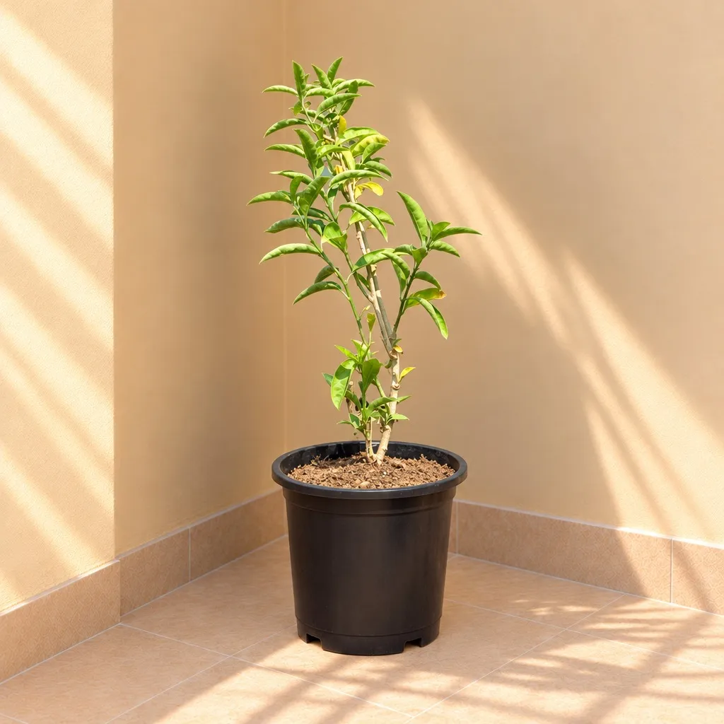Raat Ki Rani / Night Blooming Jasmine Pune in 8 Inch Black Nursery Pot