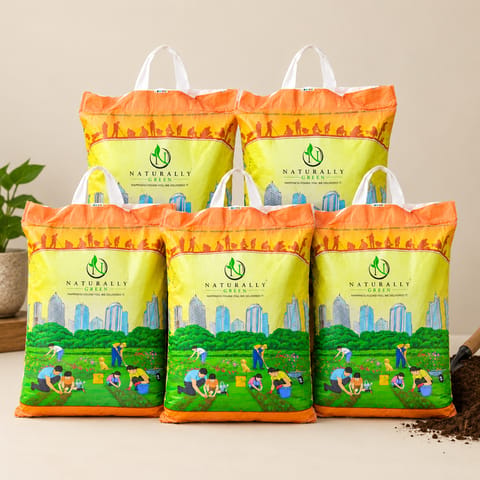Set of 5 - Potting Mix Soil - 50 Kg - Ready-to-use enriched soil blend - 50 kg