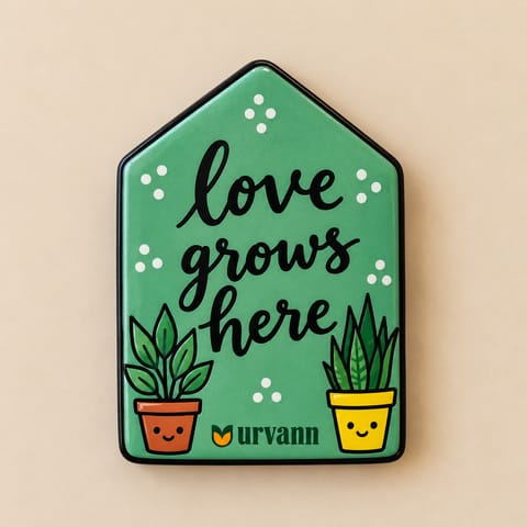 Love Grows Here - Decorative Fridge Magnet | Cute Plant Magnets