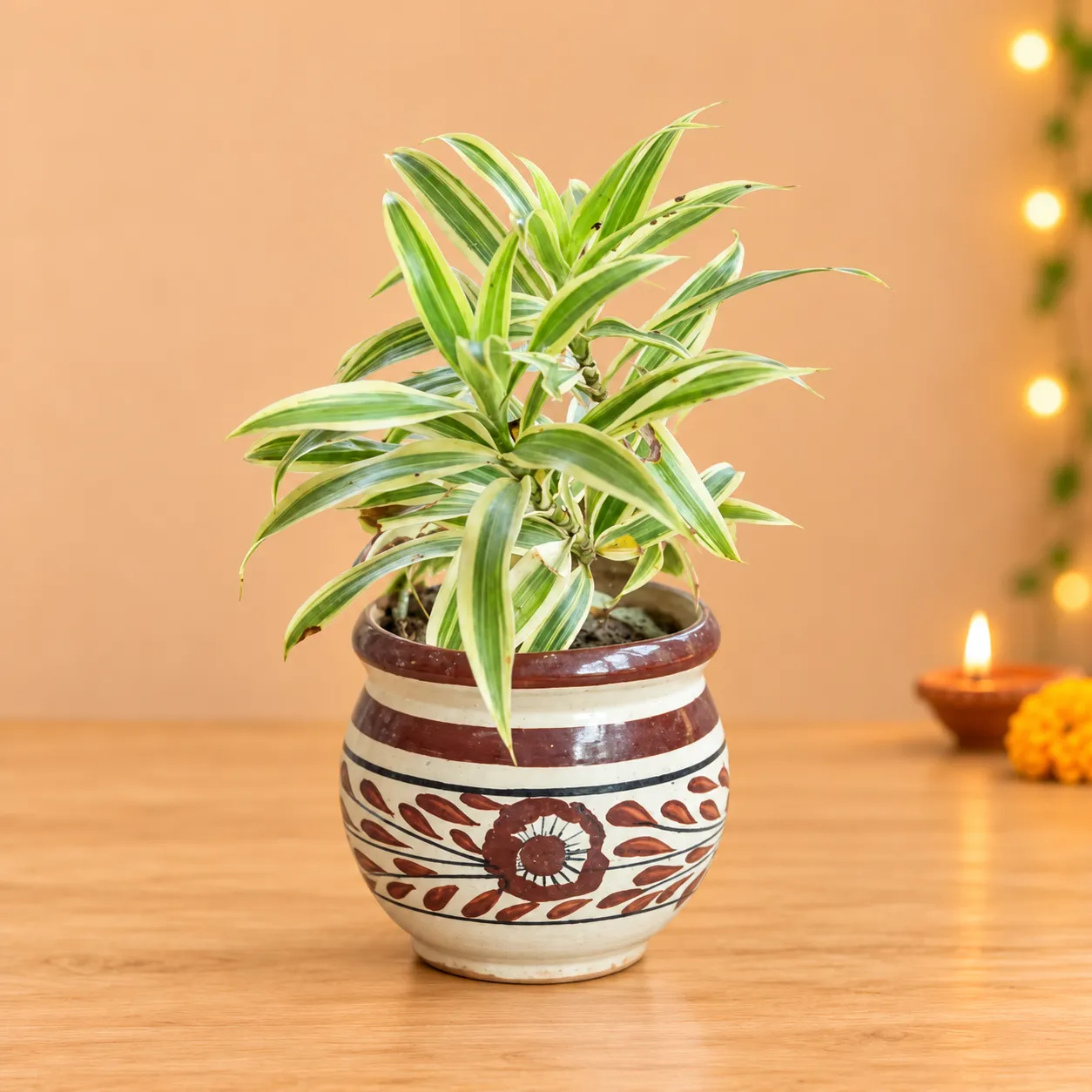 Song Of India in 6 Inch Matka Ceramic Pot (Any Design)